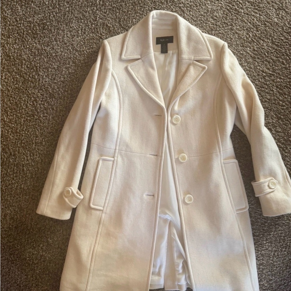 Style & Co. Cream Trench Coat